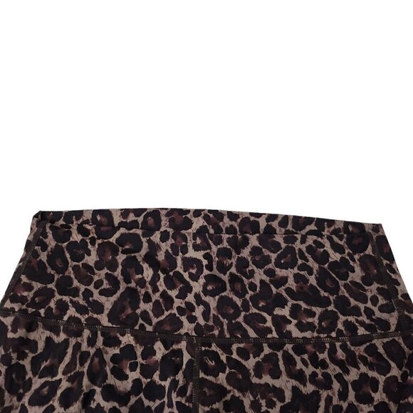 Varley Leggings Womens Large Luna Tort Leopard Print‎ Brown Dry Wick Athleisure - Picture 3 of 10